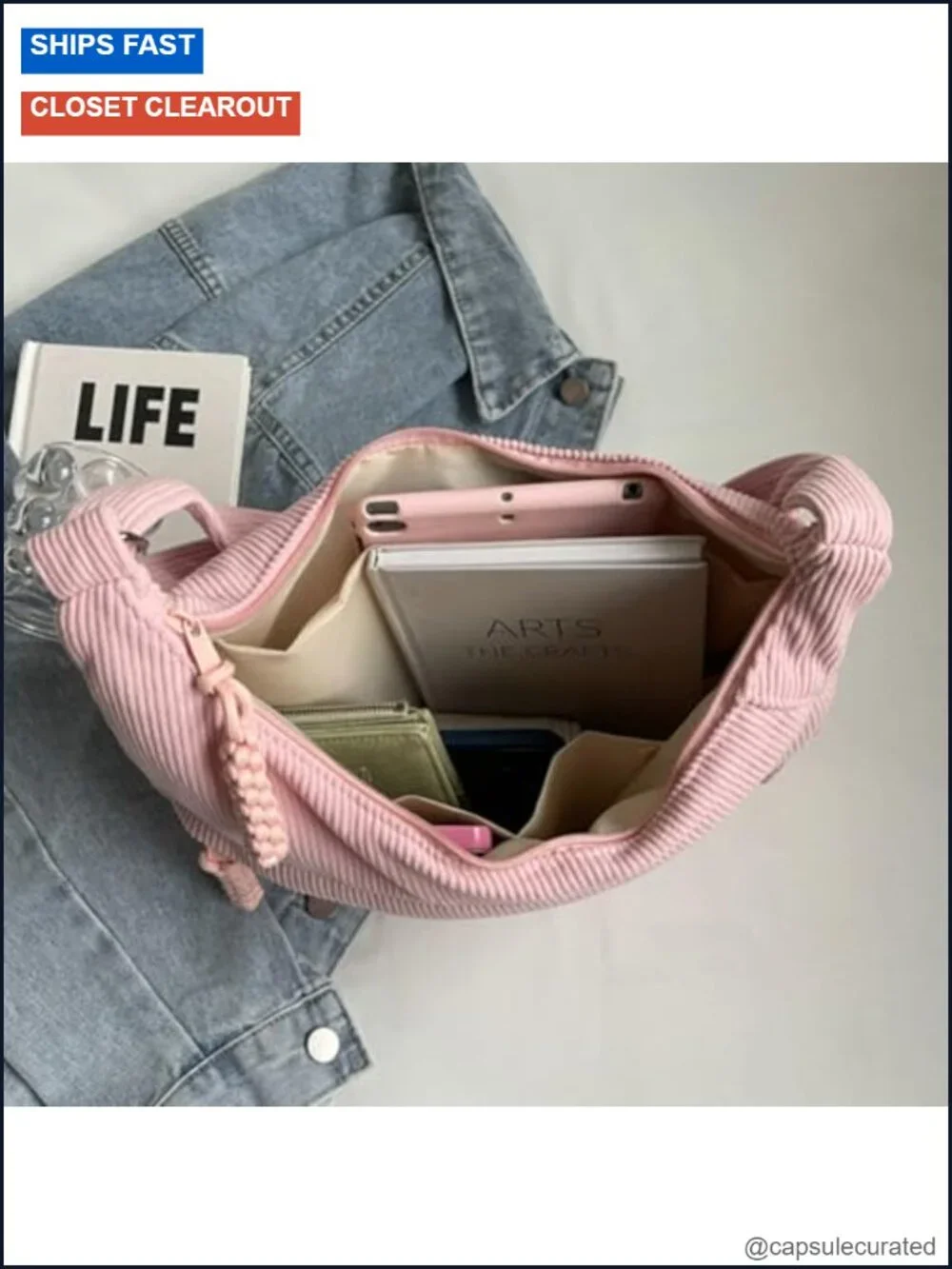 Corduroy Nylon Crossbody Hobo Shoulder Bag Retro Unisex Zipper